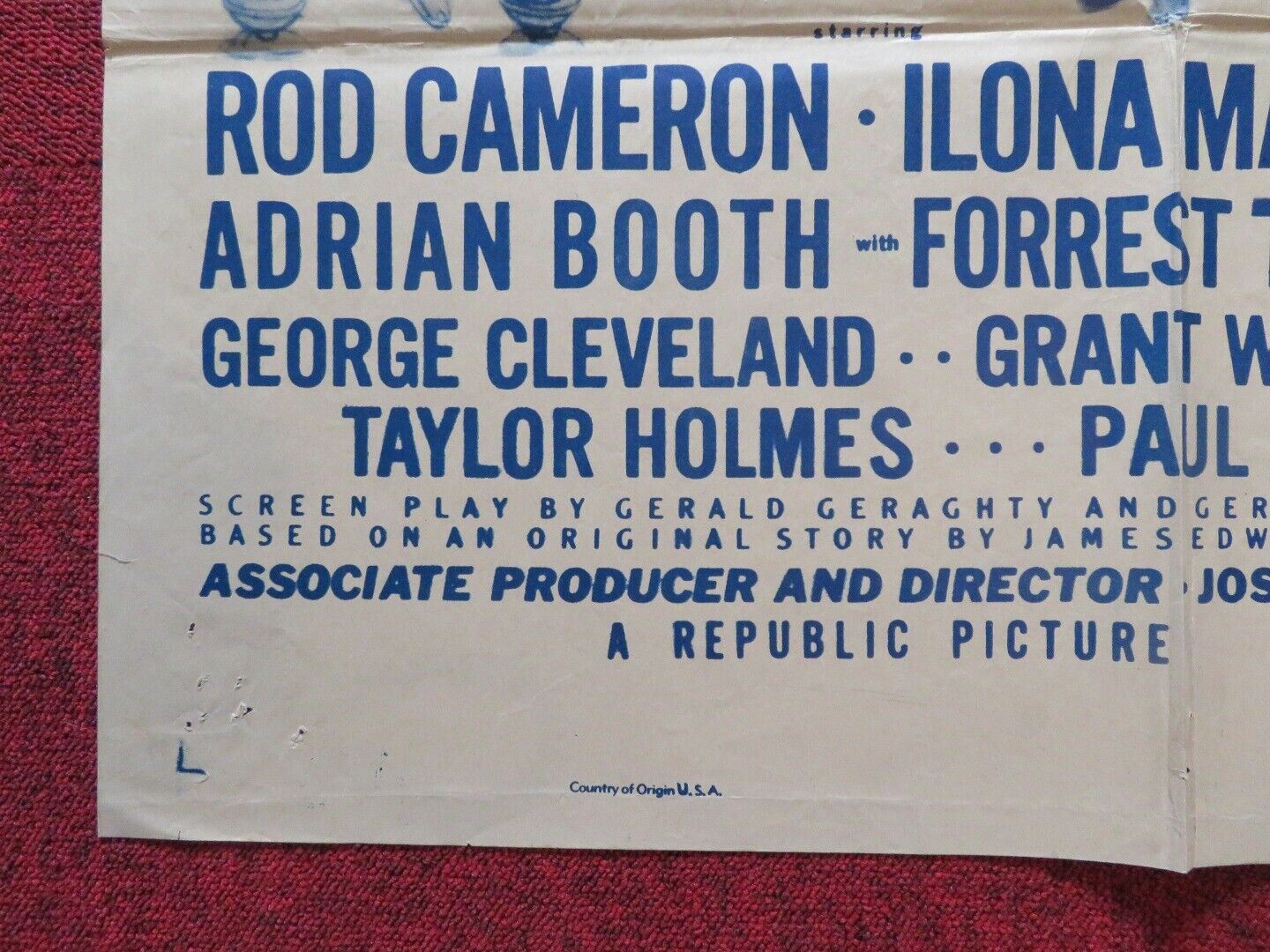 THE PLUNDERERS FOLDED US ONE SHEET POSTER ROD CAMERON ILONA MASSEY 1948 Movie posters