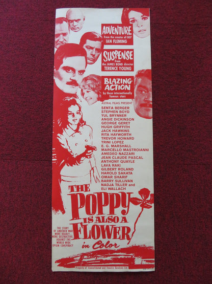 THE POPPY IS ALSO A FLOWER US INSERT (14"x 36") POSTER SENTA BERGER 1966 Rendezvous Cinema Movie posters