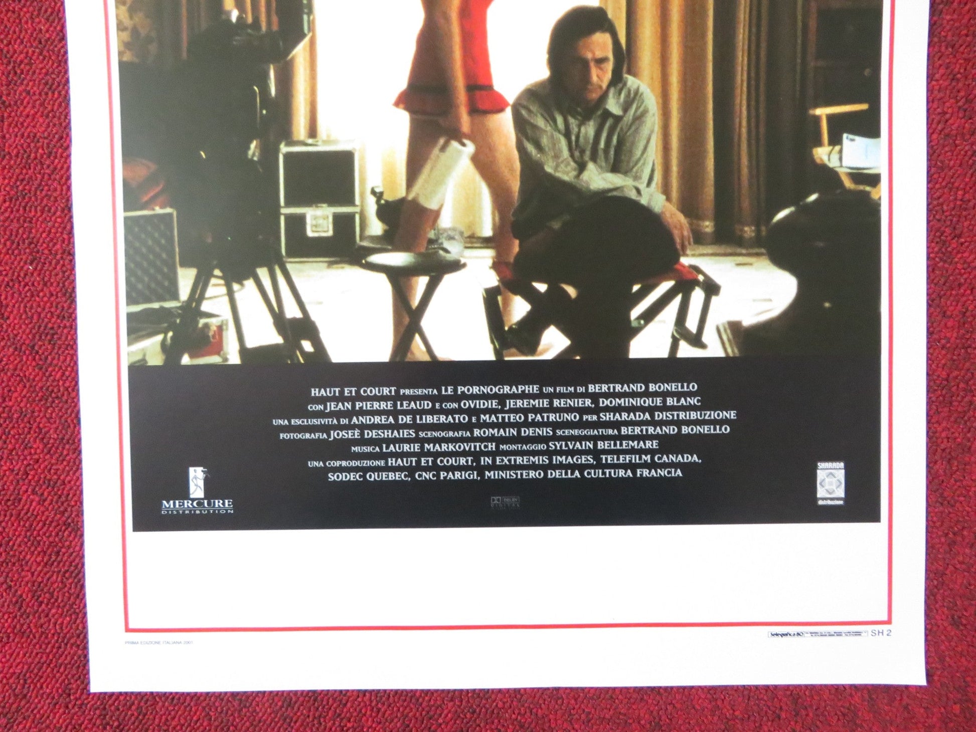 THE PORNOGRAPHER ITALIAN LOCANDINA POSTER JEAN - PIERRE LEAUD JEREMIE RENIER 2001 Rendezvous Cinema Movie posters