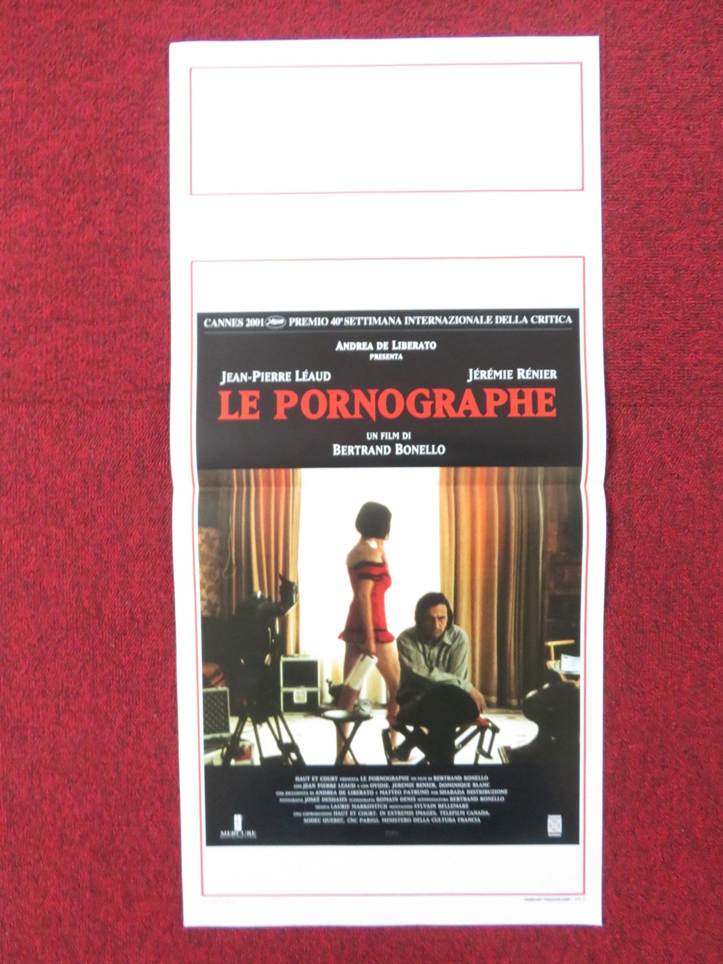 THE PORNOGRAPHER ITALIAN LOCANDINA POSTER JEAN - PIERRE LEAUD JEREMIE RENIER 2001 Rendezvous Cinema Movie posters