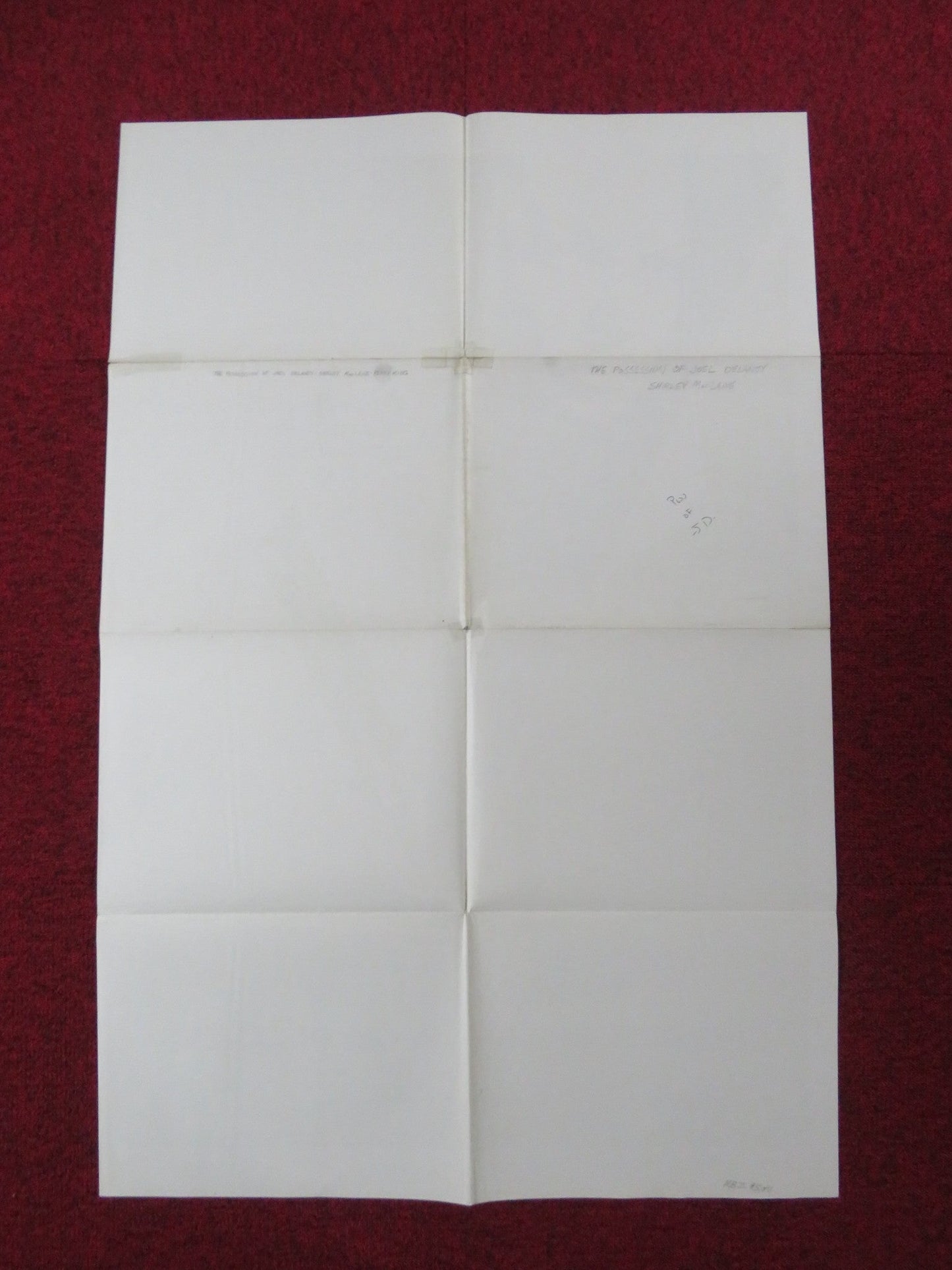 THE POSSESSION OF JOEL DELANEY FOLDED US ONE SHEET POSTER SHIRLEY MACLAINE 1972 Rendezvous Cinema Movie posters
