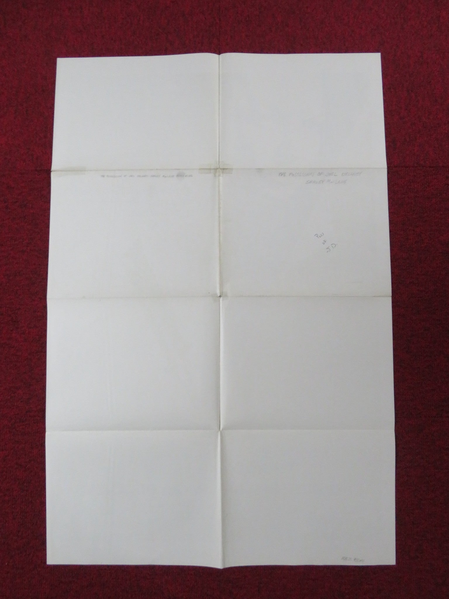 THE POSSESSION OF JOEL DELANEY FOLDED US ONE SHEET POSTER SHIRLEY MACLAINE 1972 Rendezvous Cinema Movie posters