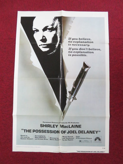THE POSSESSION OF JOEL DELANEY FOLDED US ONE SHEET POSTER SHIRLEY MACLAINE 1972 Rendezvous Cinema Movie posters