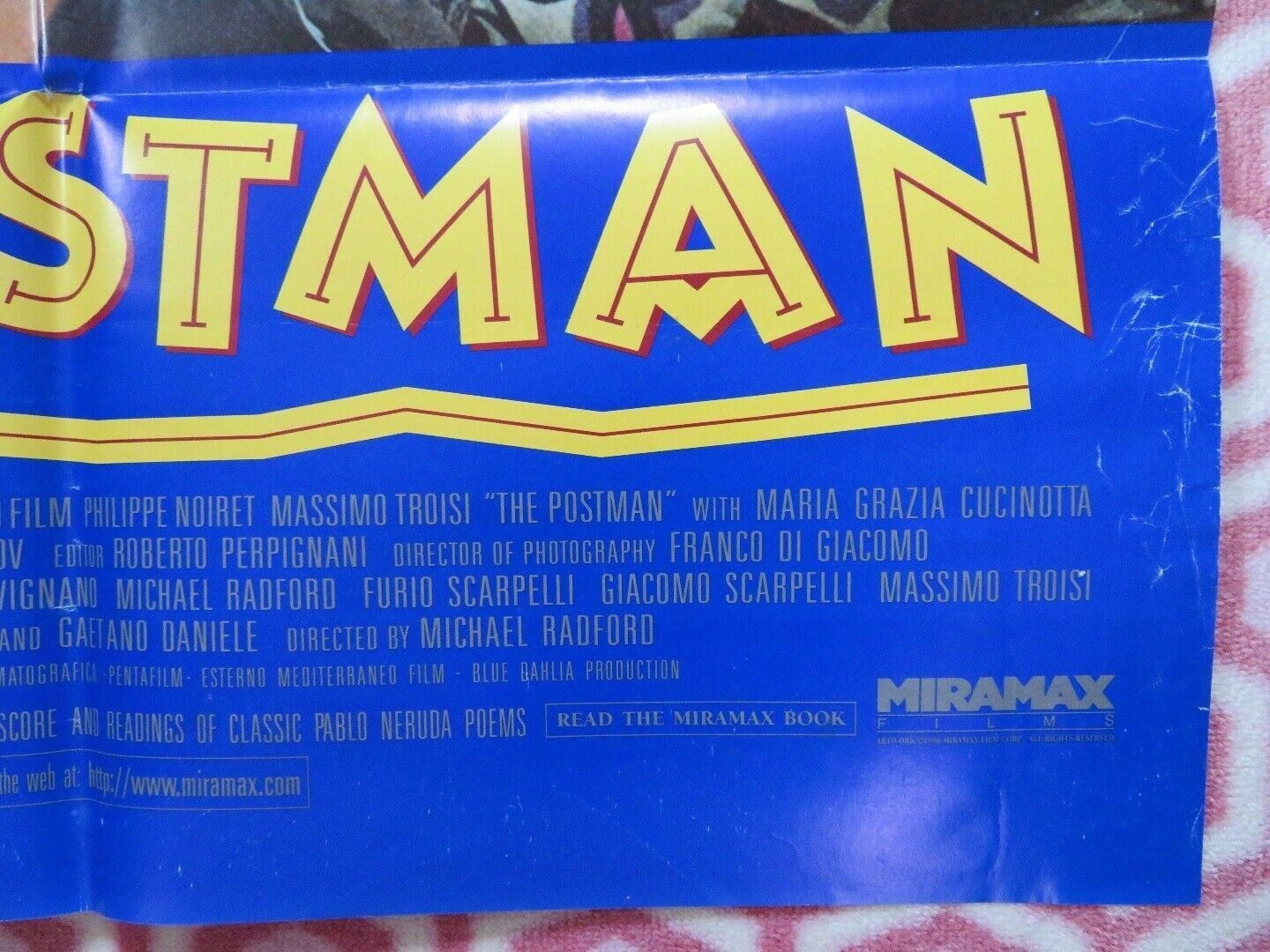 THE POSTMAN FOLDED US ONE SHEET POSTER PHILIPPE NOIRET MASSIMO TROISI 1996 Movie posters