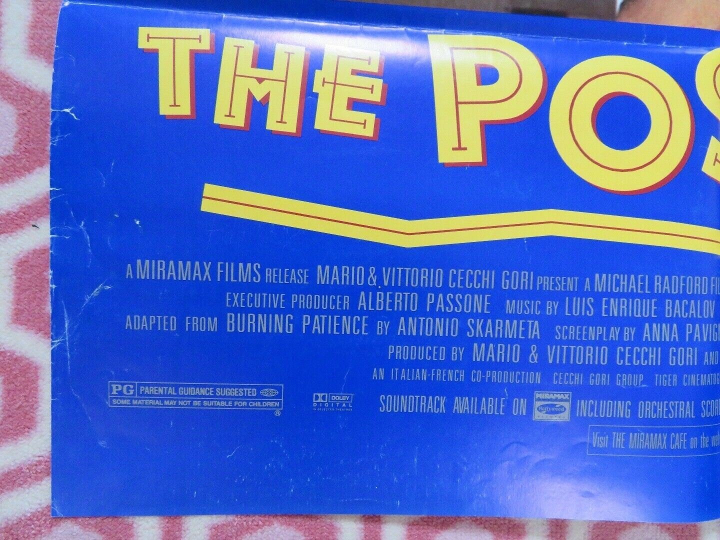 THE POSTMAN FOLDED US ONE SHEET POSTER PHILIPPE NOIRET MASSIMO TROISI 1996 Movie posters