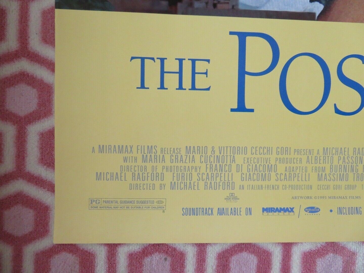 THE POSTMAN US ONE SHEET ROLLED POSTER MICHAEL RADFORD 1994 Movie posters