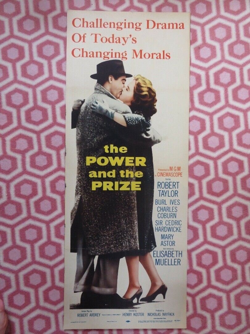 THE POWER AND THE PRIZE US INSERT (14"x 36") POSTER BURL IVES R TAYLOR 1956 Movie posters
