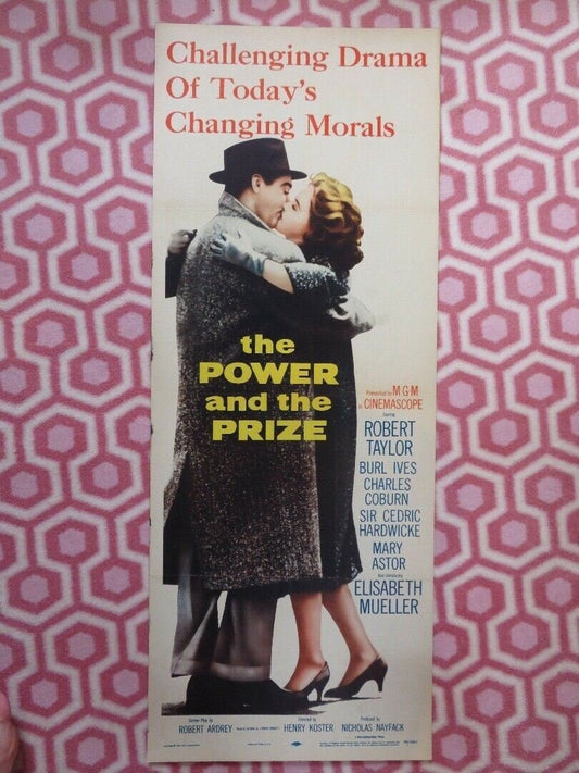 THE POWER AND THE PRIZE US INSERT (14"x 36") POSTER BURL IVES R TAYLOR 1956 Movie posters