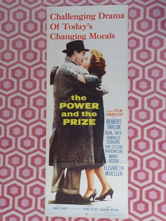THE POWER AND THE PRIZE US INSERT (14"x 36") POSTER ROBERT TAYLOR BURL IVES 1956 Movie posters