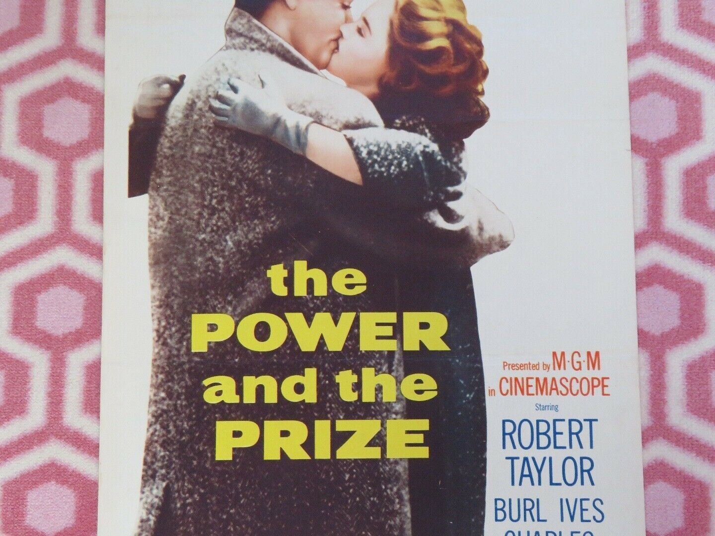 THE POWER AND THE PRIZE US INSERT (14"x 36") POSTER ROBERT TAYLOR BURL IVES 1956 Movie posters