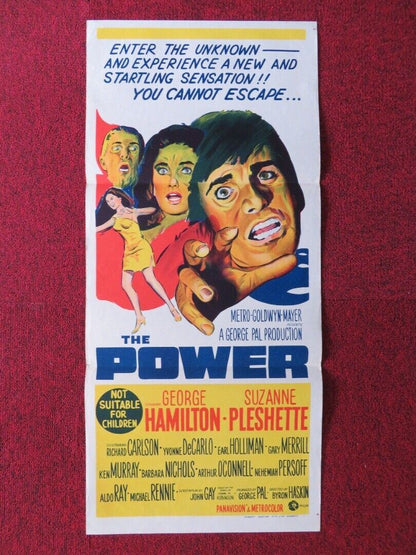 THE POWER FOLDED AUSTRALIAN DAYBILL POSTER GEORGE HAMILTON SUZANNE PLESHETTE '68 Movie posters