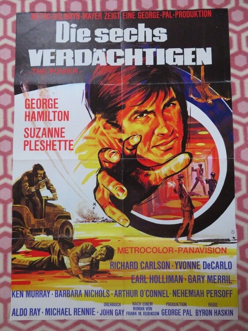THE POWER GERMAN A1 (33"x 23") POSTER GEORGE HAMILTON SUZANNE PLESHETTE 1968 Movie posters