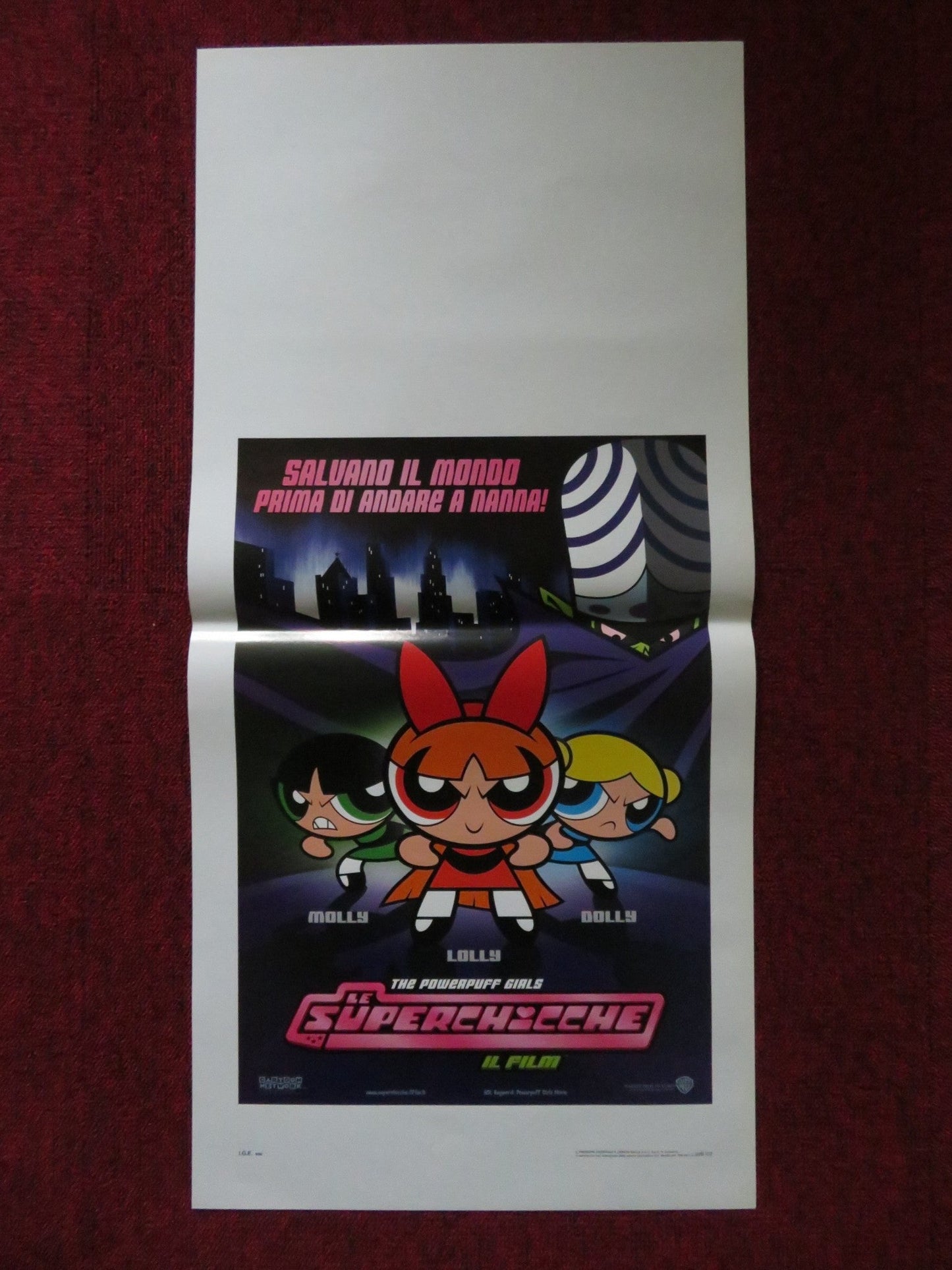 THE POWERPUFF GIRLS MOVIE ITALIAN LOCANDINA POSTER CATHY CAVADINI T. STRONG 2002 Rendezvous Cinema Movie posters