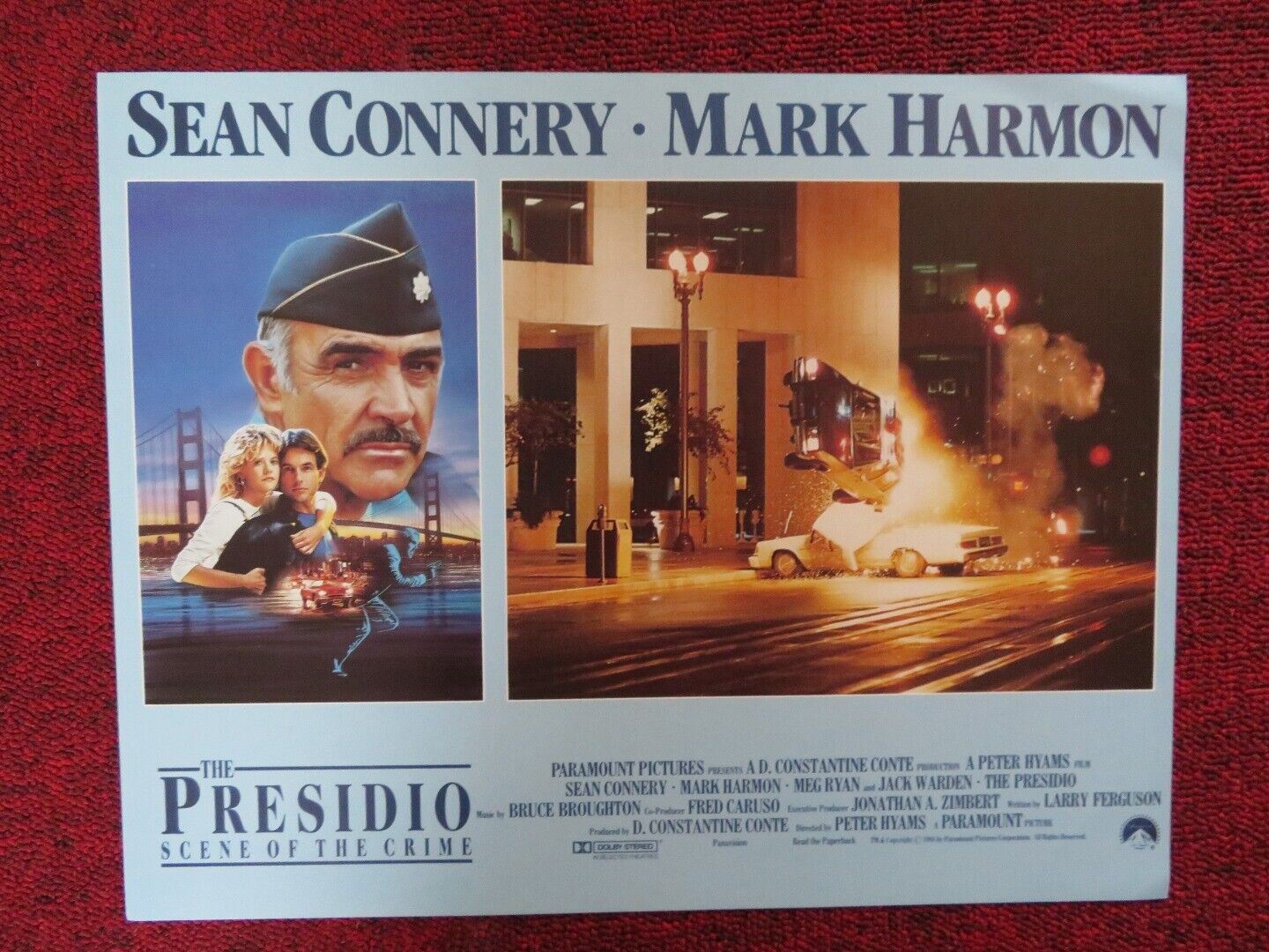 THE PRESIDIO - E US LOBBY CARD SEAN CONNERY MARK HARMON 1988 Movie posters