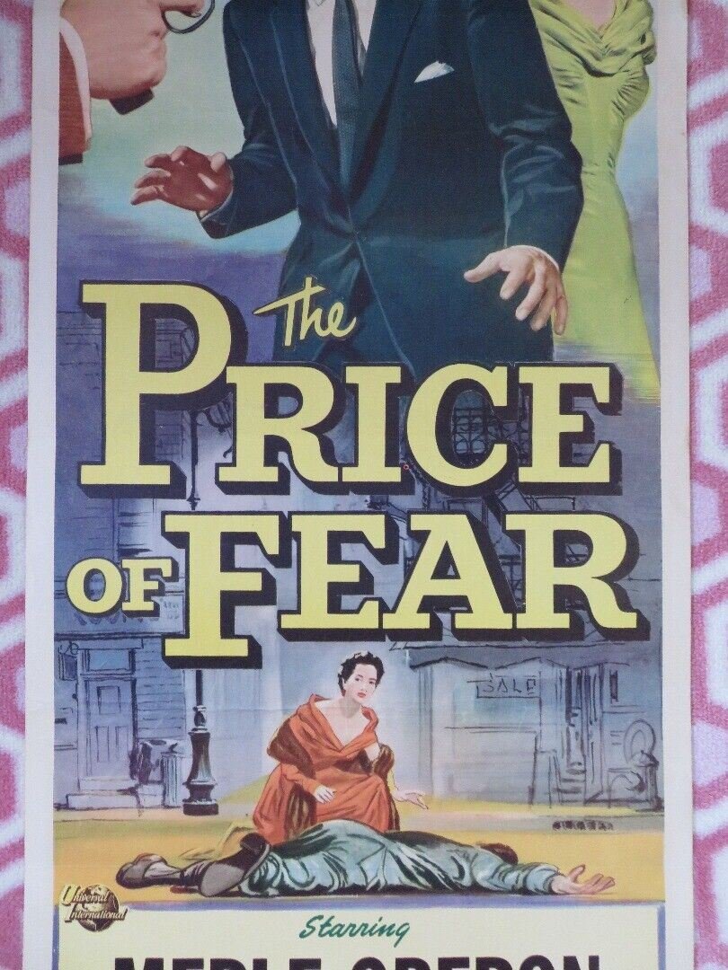 THE PRICE OF FEAR US INSERT (14"x 36") POSTER MERLE OBERON LEX BARKER 1956 Movie posters