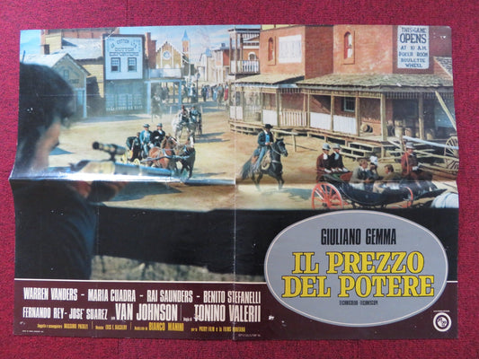 THE PRICE OF POWER - B ITALIAN FOGLIO POSTER GIULIANO GEMMA WARREN VANDERS 1969 Rendezvous Cinema Movie posters