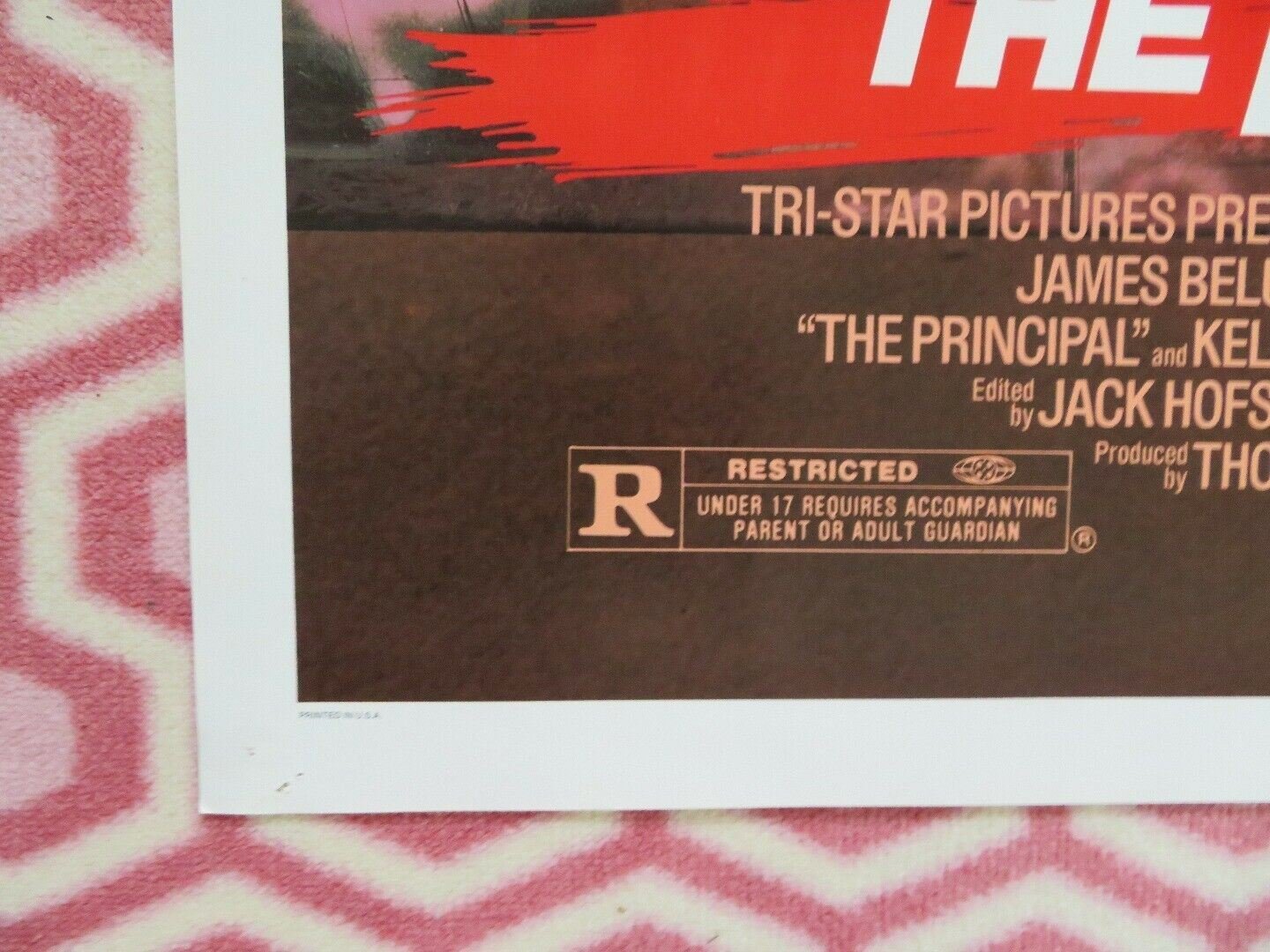 THE PRINCIPAL US ONE SHEET (27"x 41") POSTER JIM BELUSHI LOIS GOSSETT, JR, 1987 Movie posters