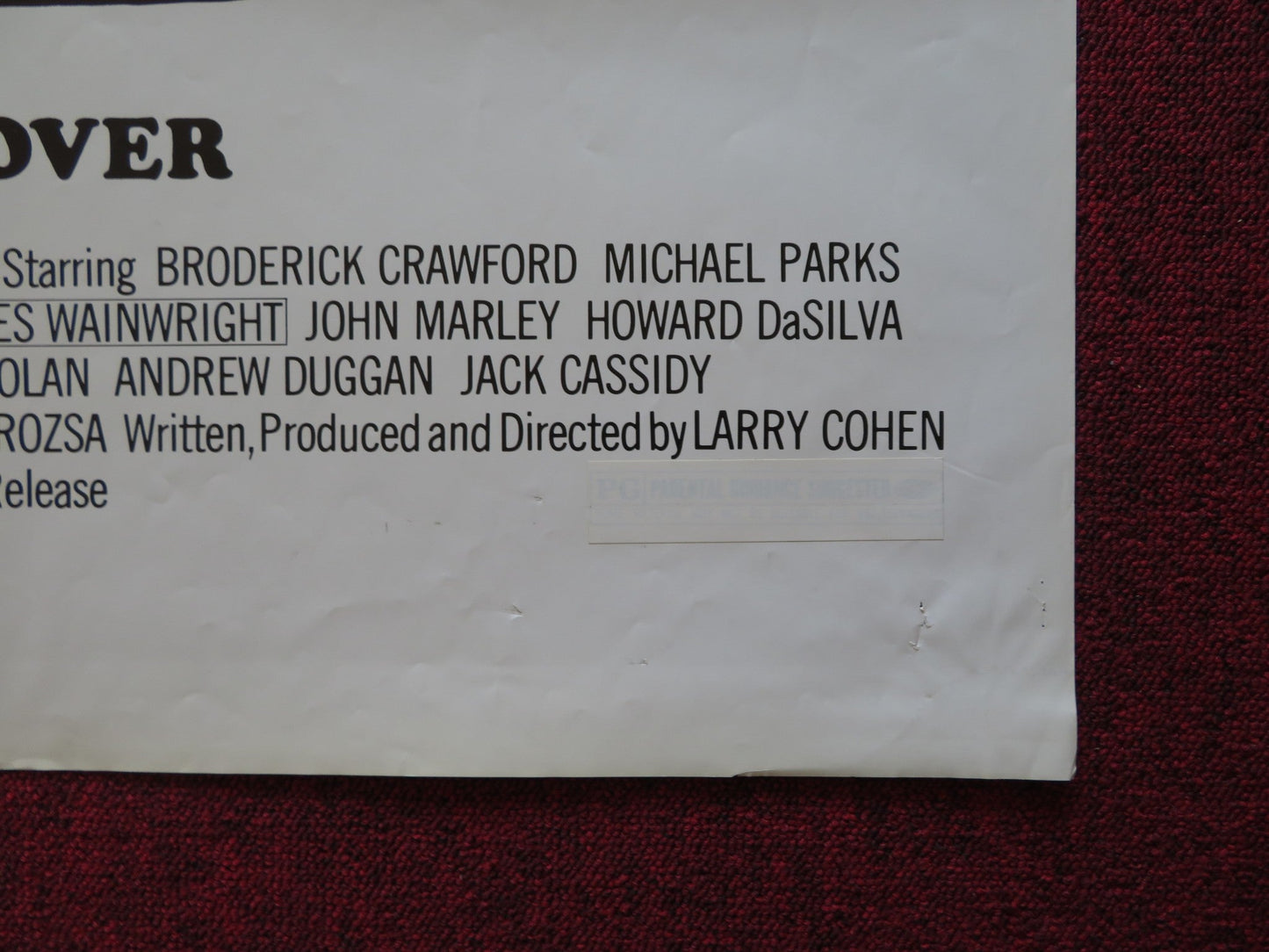 THE PRIVATE FILES OF J. EDGAR HOOVER FOLDED US ONE SHEET POSTER B. CRAWFORD 1977 Rendezvous Cinema Movie posters