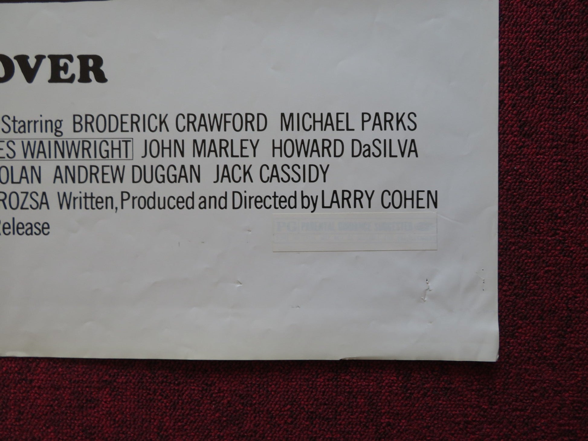 THE PRIVATE FILES OF J. EDGAR HOOVER FOLDED US ONE SHEET POSTER B. CRAWFORD 1977 Rendezvous Cinema Movie posters