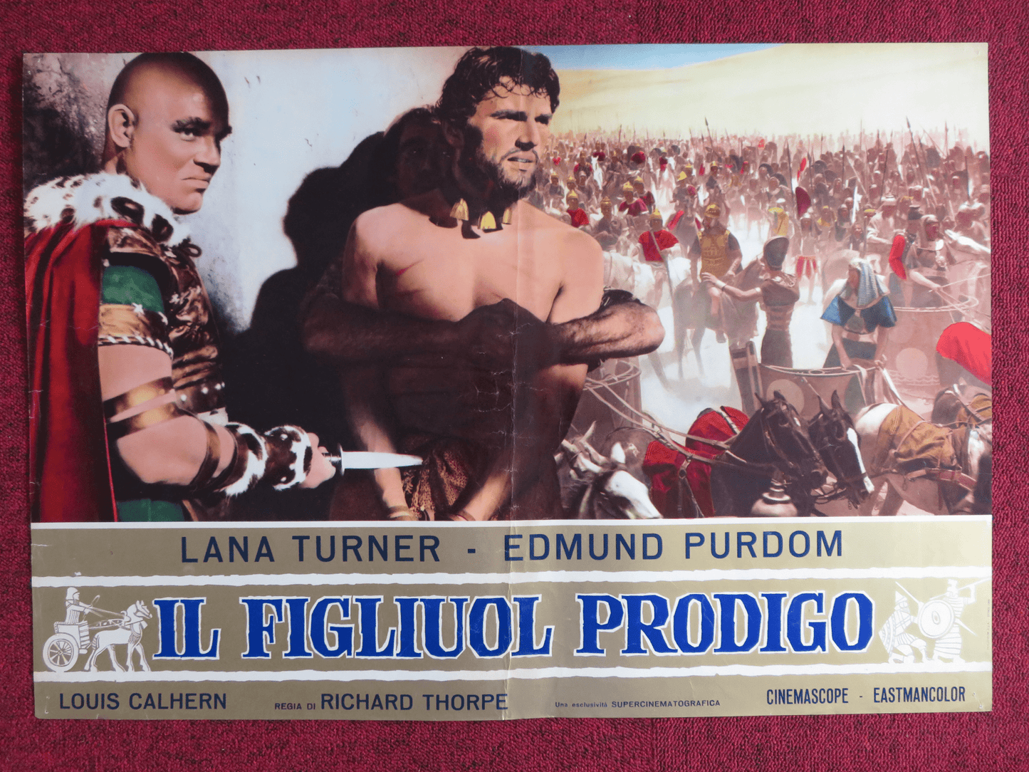 THE PRODIGAL ITALIAN FOTOBUSTA POSTER LANA TURNER EDMUND PURDOM 1955 Rendezvous Cinema Movie posters