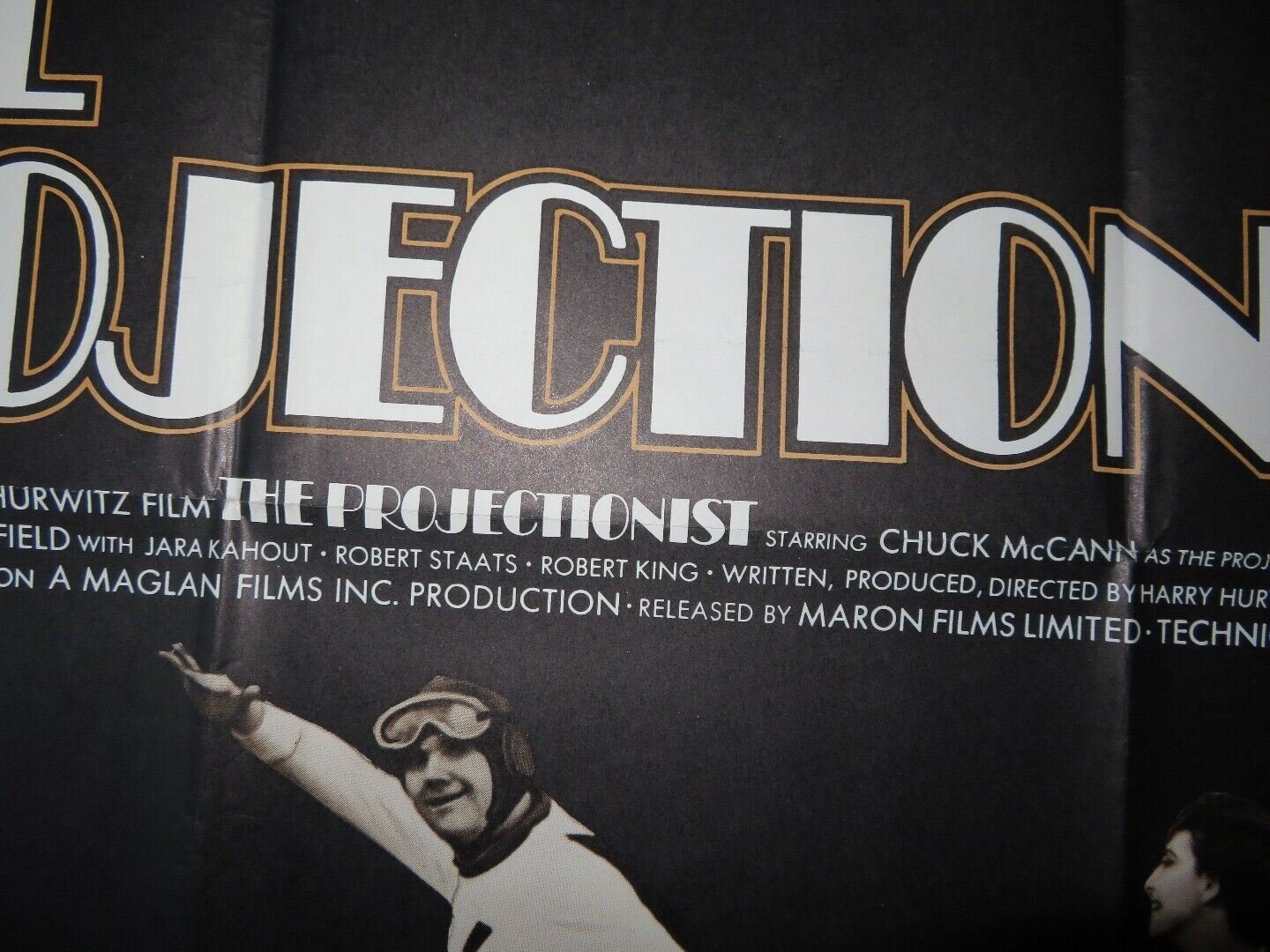 THE PROJECTIONIST FOLDED US ONE SHEET POSTER CHUCK MCCANN R DANGERFIELD 1970 Movie posters