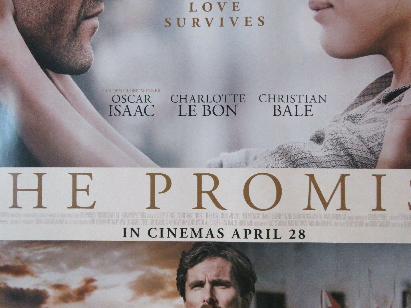 THE PROMISE BRITISH QUAD (30"x 40") ROLLED POSTER CHRISTIAN BALE OSCAR ISSAC '16 Movie posters