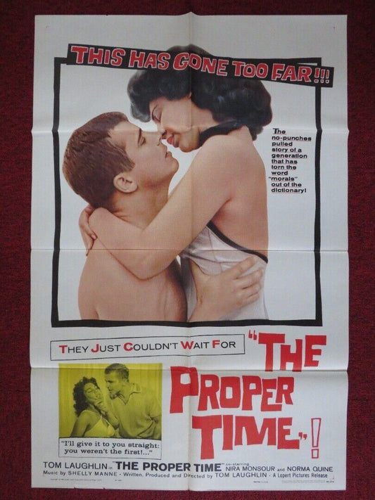 THE PROPER TIME FOLDED U.S ONE SHEET POSTER TOM LAUGHLIN NYRA MONSOUR 1960 Movie posters
