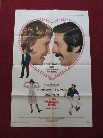 THE PUBLIC EYE FOLDED US ONE SHEET POSTER MIA FARROW TOPOL MICHAEL JAYSTON 1972 Rendezvous Cinema Movie posters