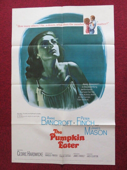THE PUMPKIN EATER FOLDED US ONE SHEET POSTER WOODY ANNE BANCROFT PETER FINCH '64 Movie posters