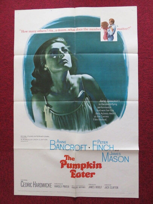 THE PUMPKIN EATER FOLDED US ONE SHEET POSTER WOODY ANNE BANCROFT PETER FINCH '64 Movie posters