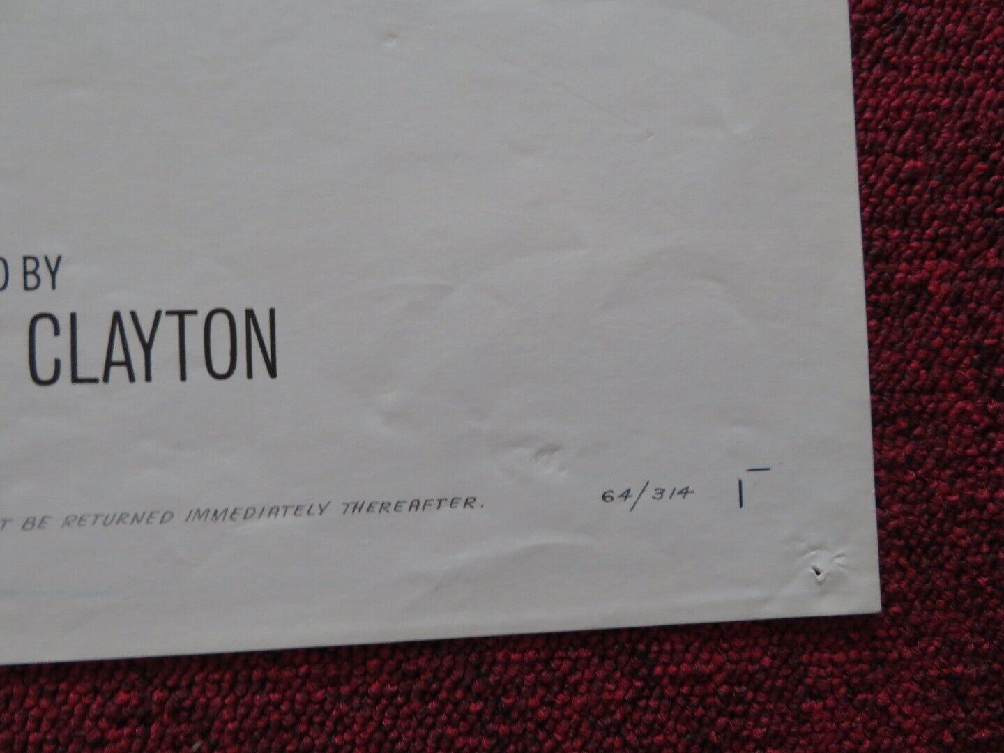 THE PUMPKIN EATER FOLDED US ONE SHEET POSTER WOODY ANNE BANCROFT PETER FINCH '64 Movie posters