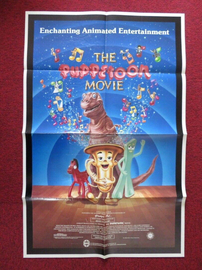 THE PUPPETOON MOVIE FOLDED US ONE SHEET POSTER GEORGE PAL PAUL FREES 1987 Movie posters
