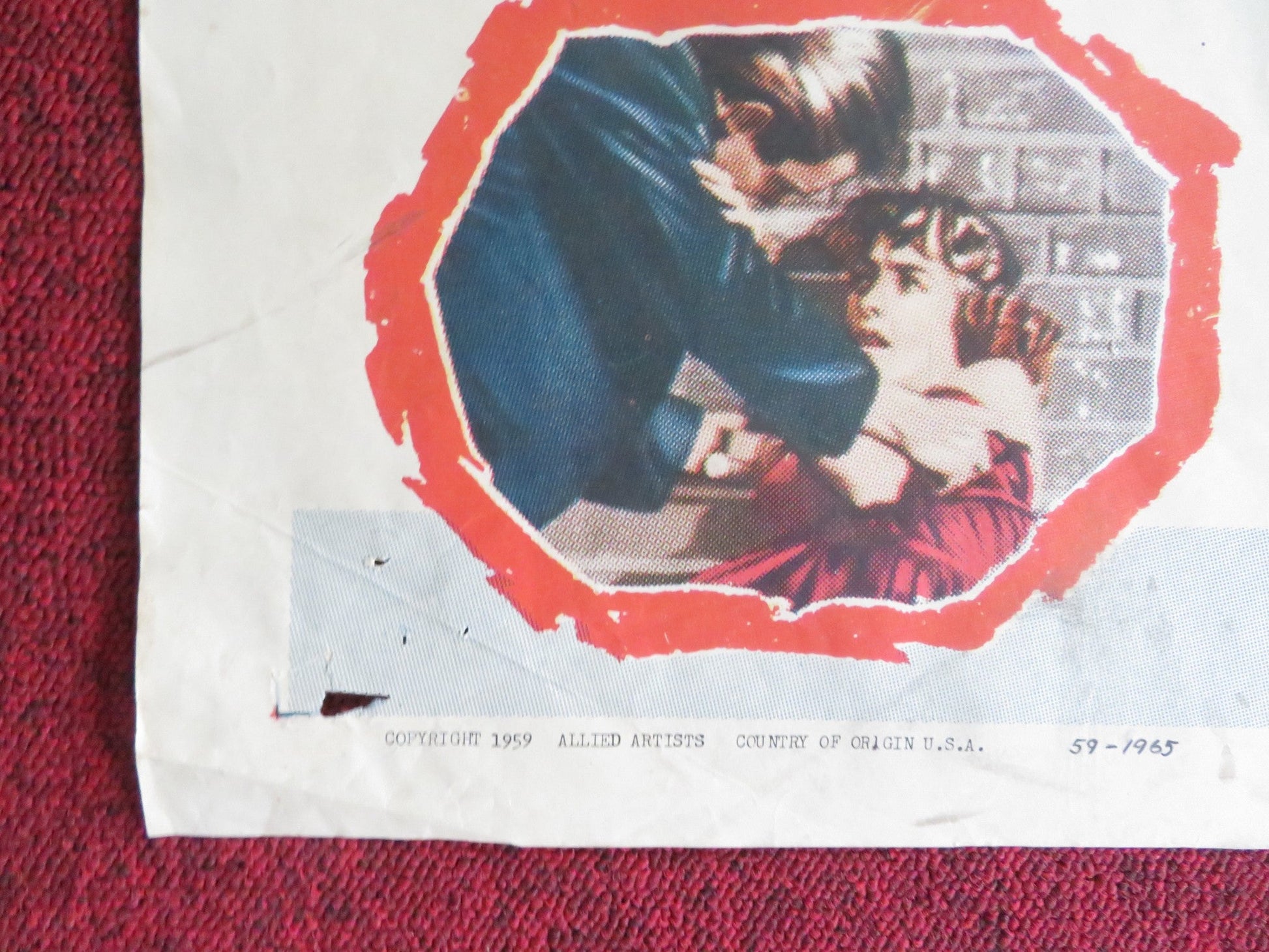 THE PURPLE GANG FOLDED US ONE SHEET POSTER BARRY SULLIVAN ROBERT BLAKE 1959 Rendezvous Cinema Movie posters