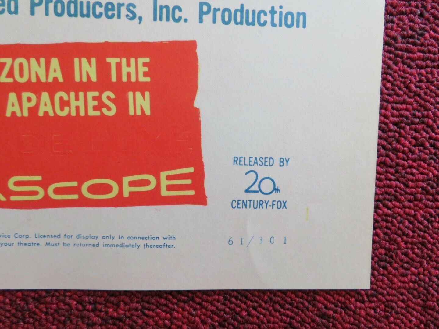 THE PURPLE HILLS US HALF SHEET (22"x 28") POSTER GENE NELSON JOANNA BARNES 1961 Movie posters