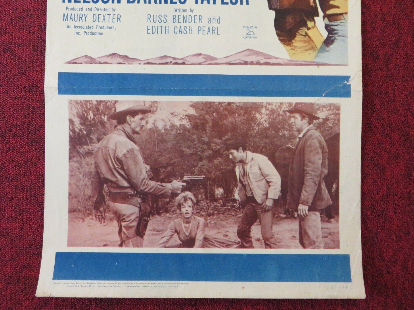 THE PURPLE HILLS US INSERT (14"x 36") POSTER GENE NELSON JOANNA BARNES 1961 Movie posters