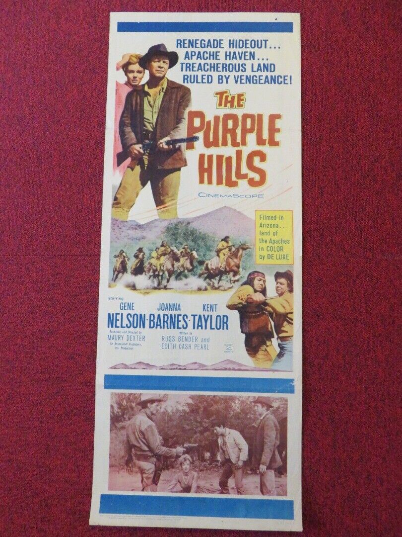 THE PURPLE HILLS US INSERT (14"x 36") POSTER GENE NELSON JOANNA BARNES 1961 Movie posters