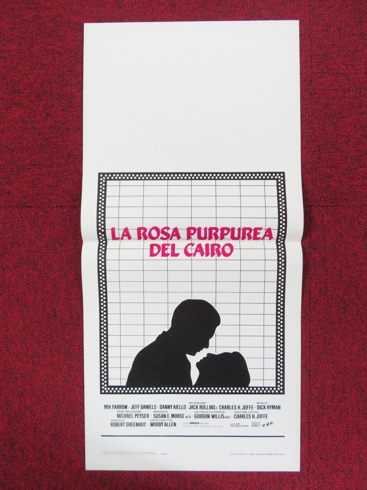 THE PURPLE ROSE OF CAIRO ITALIAN LOCANDINA POSTER MIA FARROW JEFF DANIELS 1985 Rendezvous Cinema Movie posters