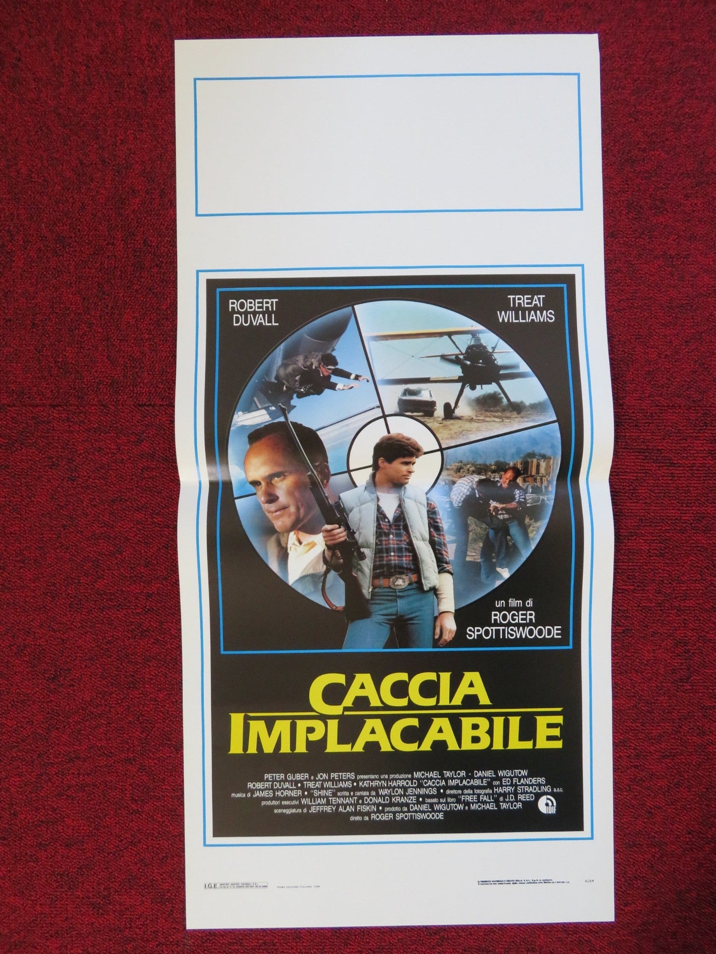 THE PURSUIT OF D.B. COOPER ITALIAN LOCANDINA (27.5"x13") POSTER R. DUVALL 1989 Rendezvous Cinema Movie posters