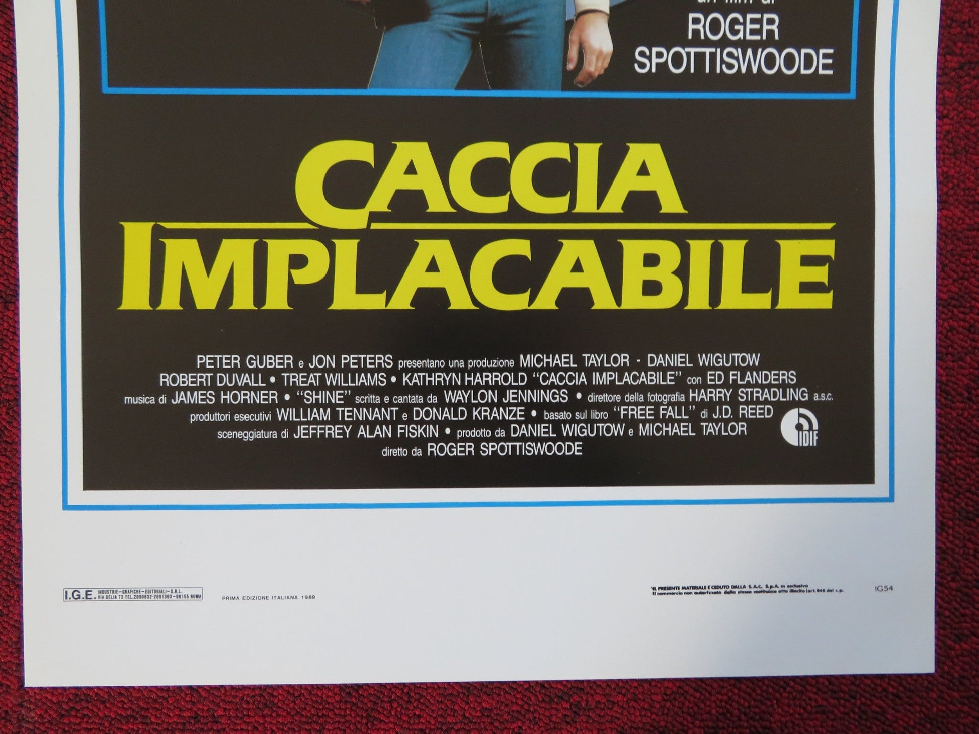 THE PURSUIT OF D.B. COOPER ITALIAN LOCANDINA (27.5"x13") POSTER R. DUVALL 1989 Rendezvous Cinema Movie posters