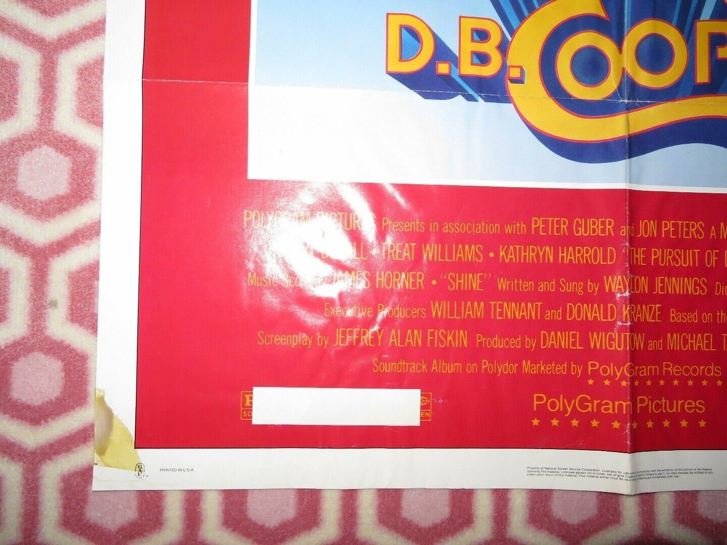 THE PURSUIT OF D.B.COOPER US ONE SHEET POSTER ROBERT DUVALL 1981 Movie posters