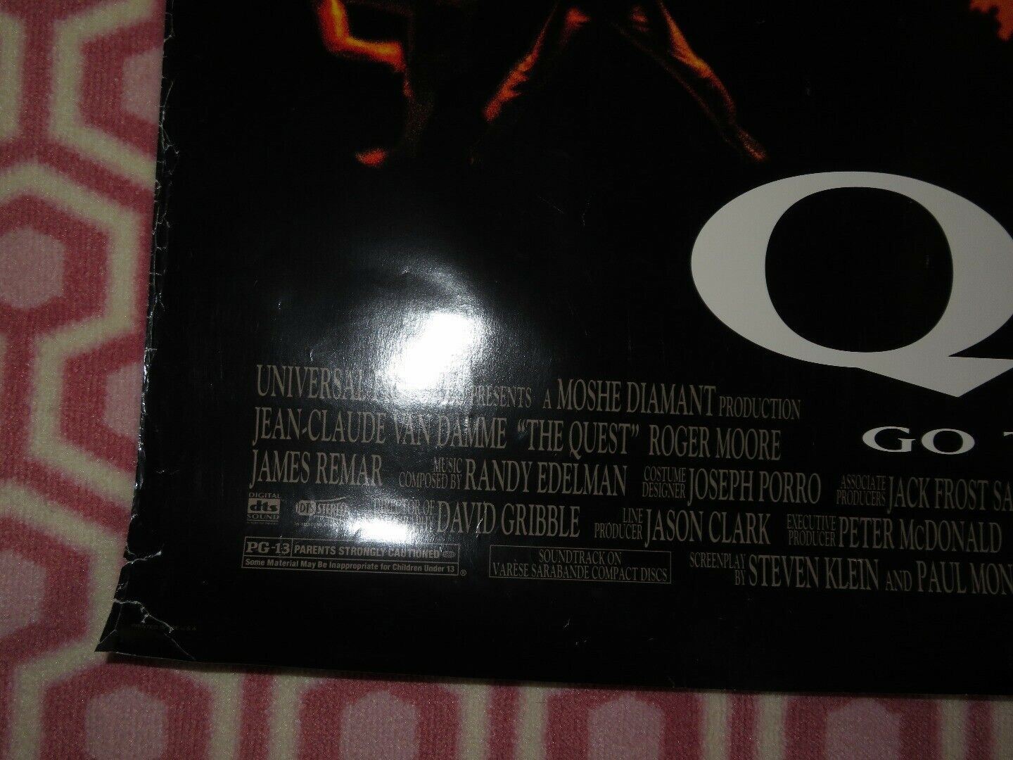 THE QUEST US ONE SHEET ROLLED POSTER VAN DAMME ROGER MOORE 1996 Movie posters