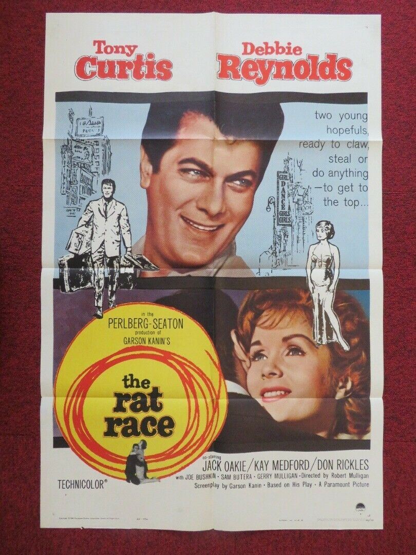 THE RAT RACE FOLDED US ONE SHEET POSTER TONY CURTIS DEBBIE REYNOLDS 1960 Movie posters