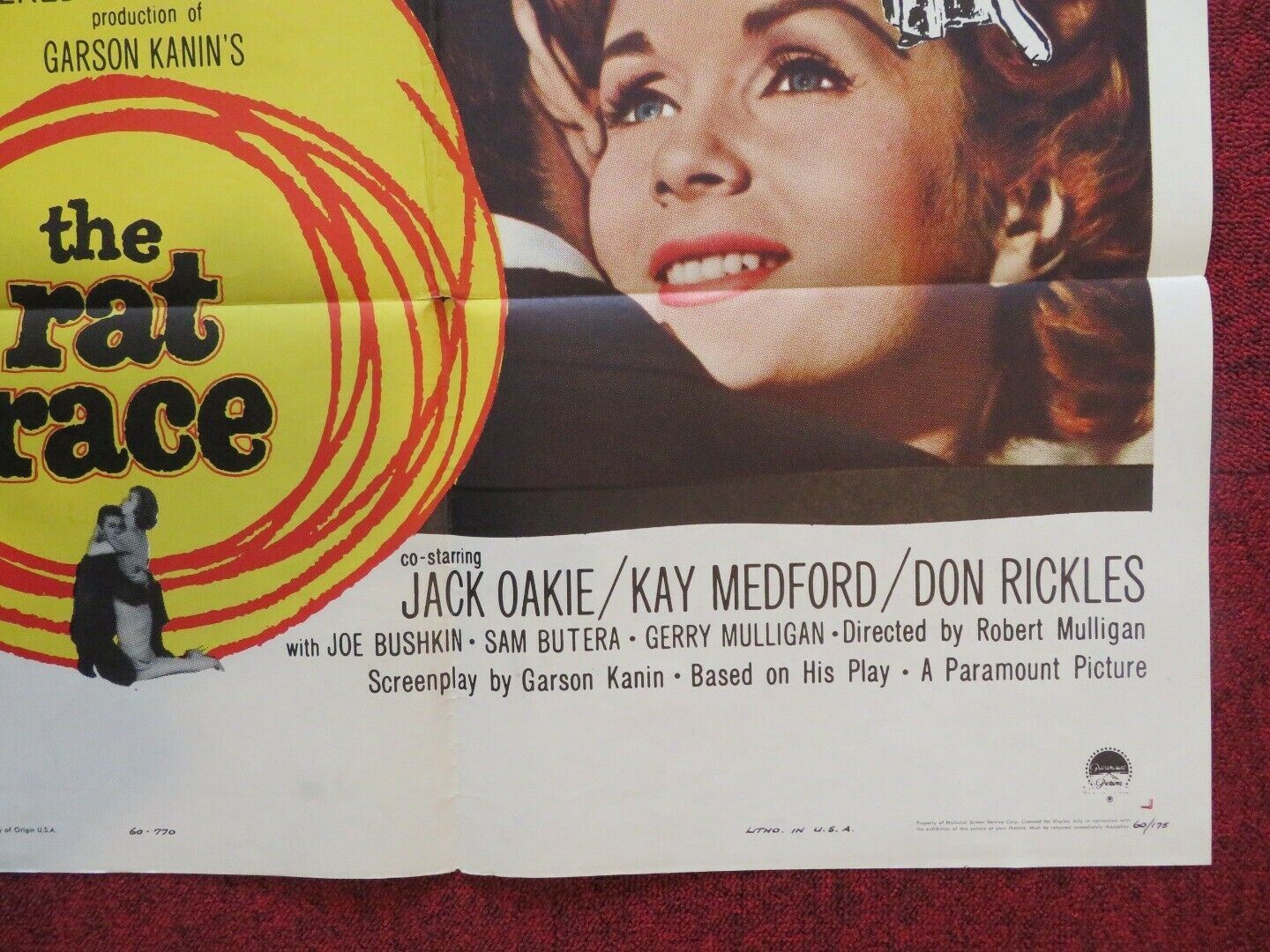 THE RAT RACE FOLDED US ONE SHEET POSTER TONY CURTIS DEBBIE REYNOLDS 1960 Movie posters