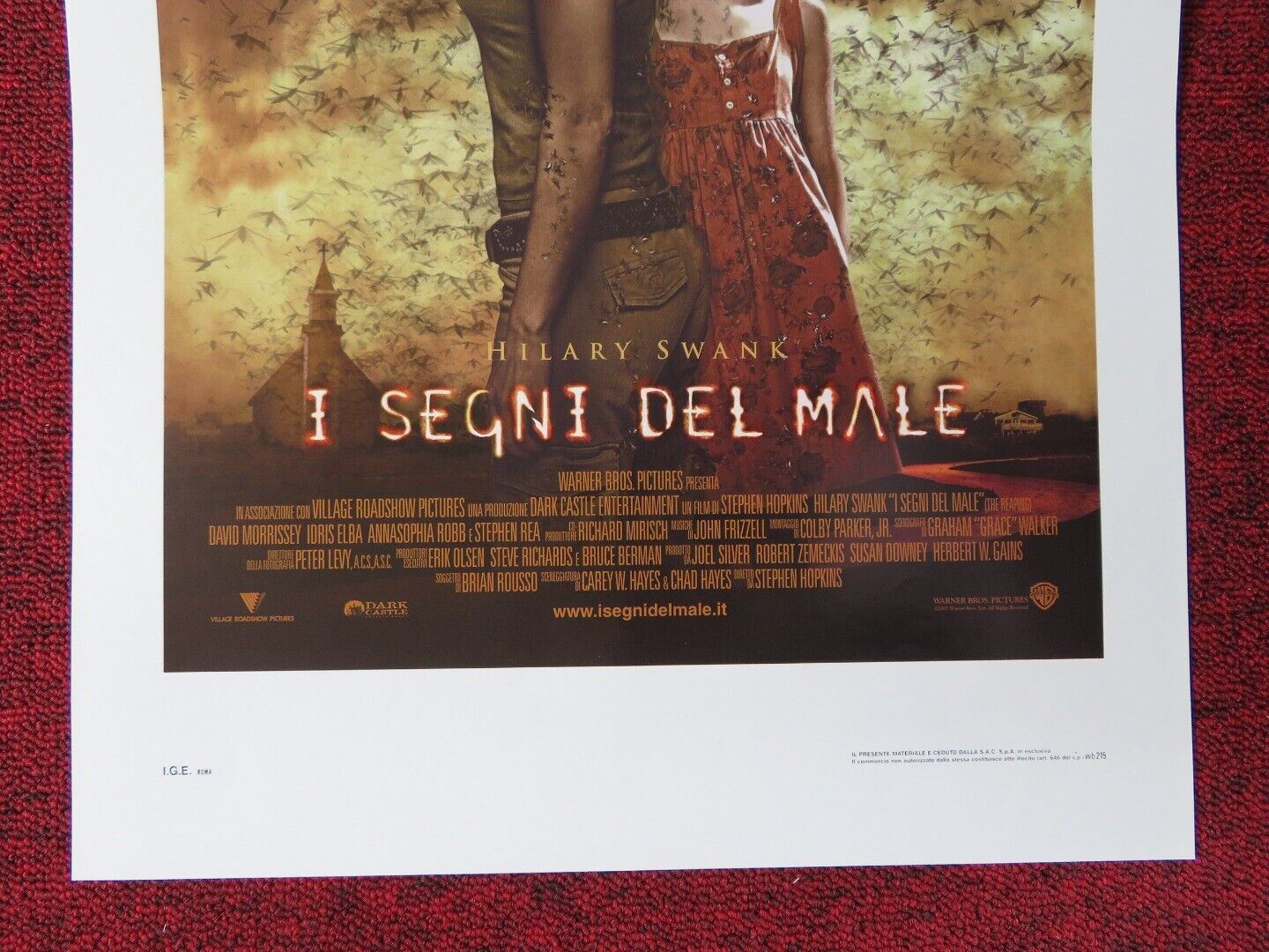 THE REAPING ITALIAN LOCANDINA (27.5"x13") POSTER HILARY SWANK IDRIS ELBA 2007 Movie posters