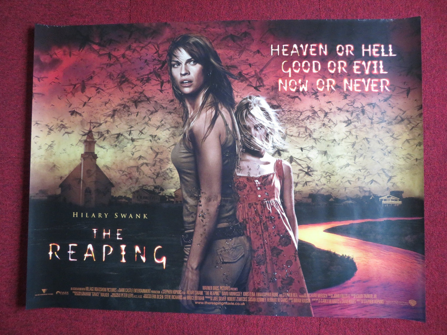 THE REAPING UK QUAD (30"x 40") ROLLED POSTER HILARY SWANK DAVID MORRISSEY 2007 Rendezvous Cinema Movie posters