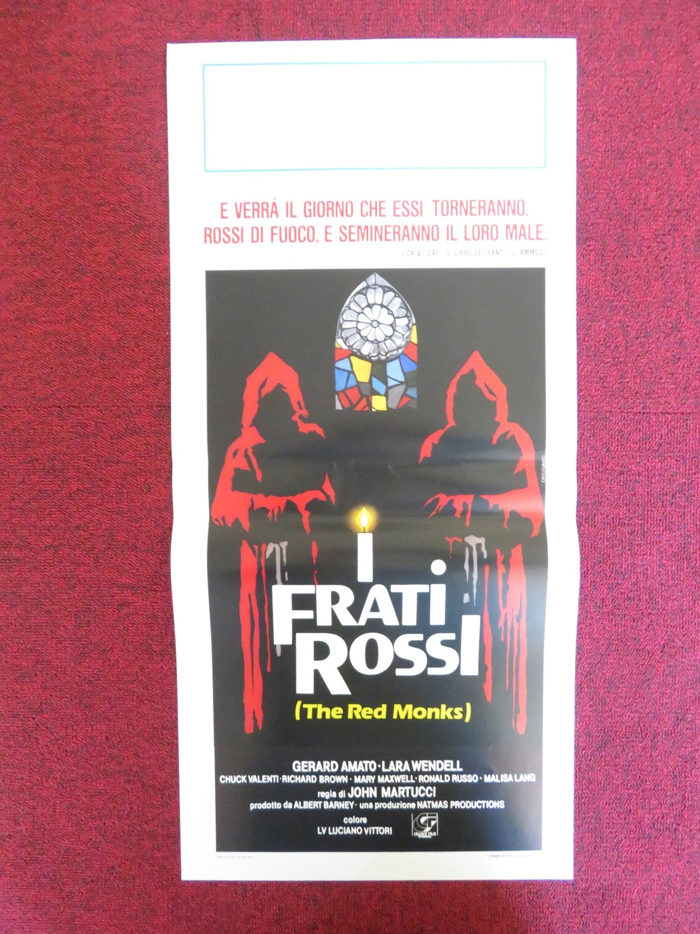 THE RED MONKS ITALIAN LOCANDINA POSTER GERADO AMATO LARA WENDELL 1989 Rendezvous Cinema Movie posters