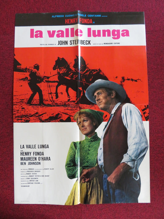 THE RED PONY - A ITALIAN FOGLIO POSTER HENRY FONDA MAUREEN O'HARA 1973 Rendezvous Cinema Movie posters