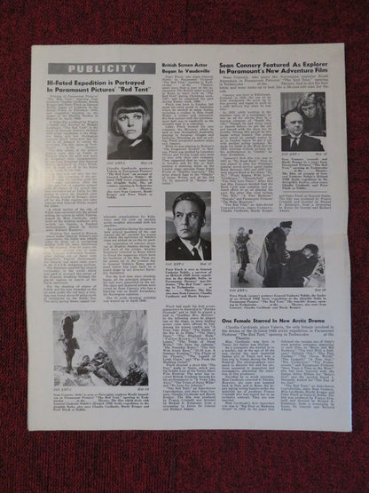 THE RED TENT UNCUT PARAMOUNT FOLDED PRESS BOOK SEAN CONNERY PETER FINCH 1969 Rendezvous Cinema Movie posters