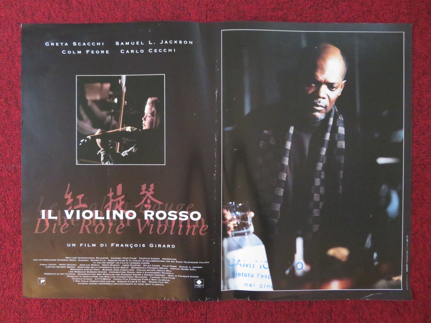 THE RED VIOLIN ITALIAN FOTOBUSTA POSTER GRETA SCACCHI SAMUEL L. JACKSON 1998 Rendezvous Cinema Movie posters