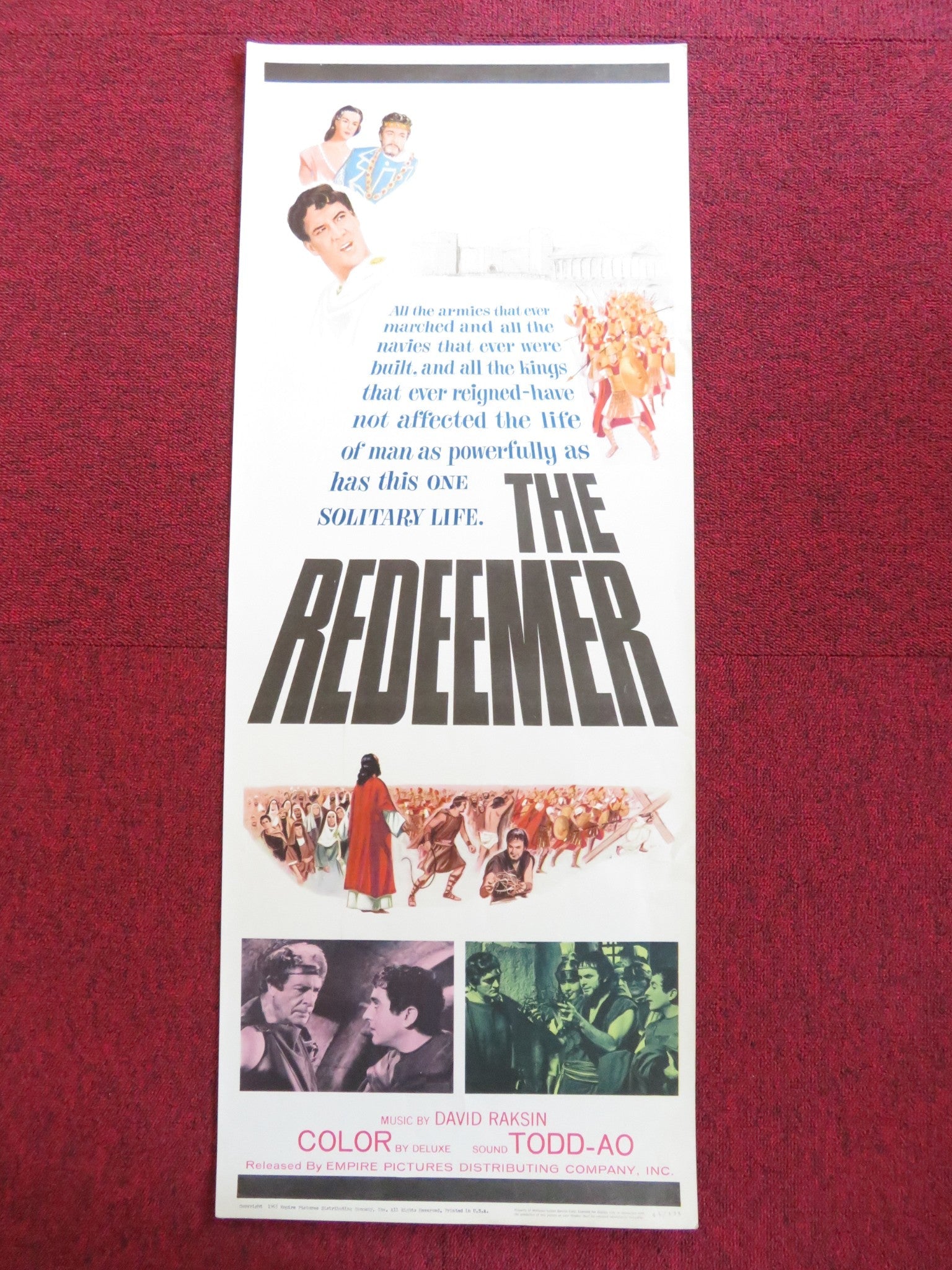 THE REDEEMER US INSERT (14"x 36") POSTER LUIS ALVAREZ MARUCHI FRESNO 1965 Rendezvous Cinema Movie posters